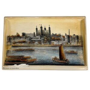Bossons Ivorex 3D Wall Plaque TOWER OF LONDON Hand Painted 11" X 7" FLAW